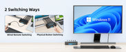 8K / 4K HDMI KVM Switch 4‑Port USB 3.0 — 4‑in‑1 Out with EDID Emulator & Wired Remote