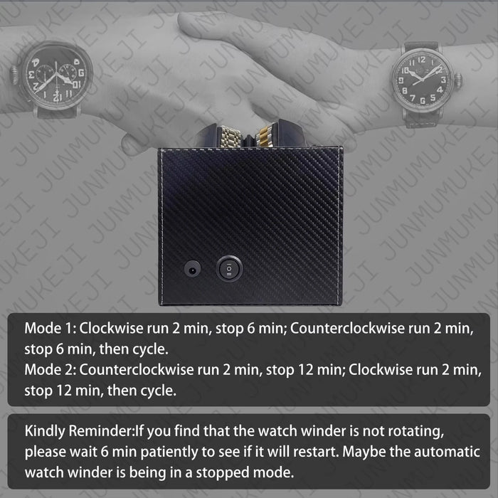 Watch Winder Box for 3 Automatic Watches – PU Leather, USB Powered