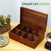 Wooden Tea Box with Lid — 4 or 8-Compartment Tea Bag Organiser