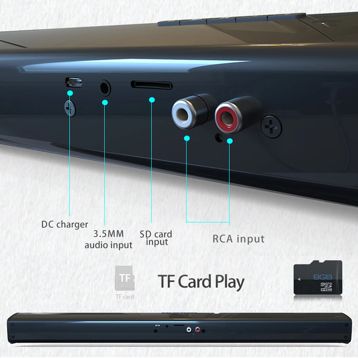 BS-28B 20W Bluetooth Soundbar for TV & PC — RCA/USB/TF/AUX with Remote