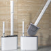Wall-Mounted Silicone Toilet Brush with Long Handle — Quick-Dry Soft Bristles