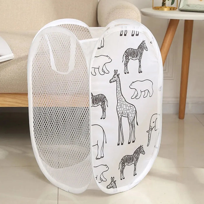 Polyester Mesh Laundry & Storage Basket 30 x 30 x 48 cm – White or Black