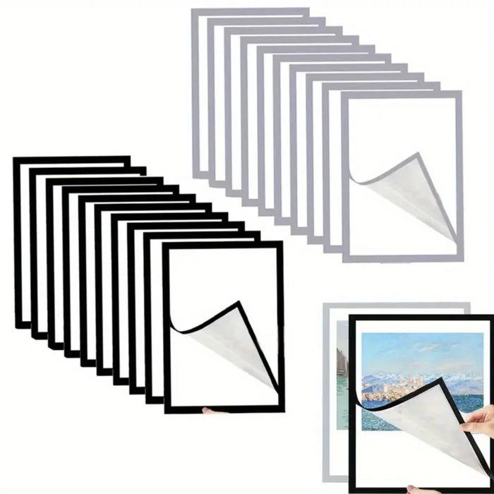Set of 5 Magnetic Self‑Adhesive Photo Frames – A4/A5/A6, PVC with Plexiglass