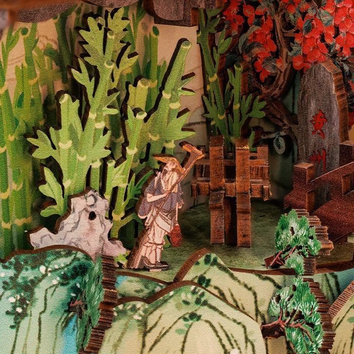 Antiquity Book Nook Dollhouse Kit – Su Dongpo's Life with Touch Light & Dust Cover