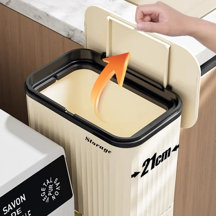 Multi-layer Kitchen Bin with Wheels – Large Capacity, Sliding Lid (PP)
