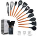 12-Piece Silicone Kitchen Utensil Set with Wooden Handles, Non-Stick