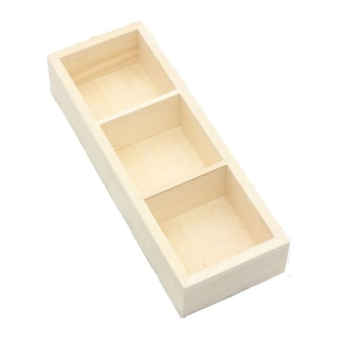 Solid Wood Retro Tea Bag Holder — Multi-Compartment Desktop Storage (White/Brown)