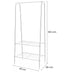 Double Rail Standing Clothes Rack with Mesh & Bottom Shelves — White or Black