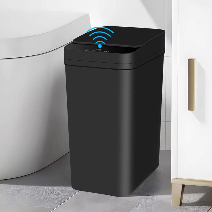 12L Touchless Sensor Bin — Slim Motion-Activated Lid for Bathroom, Kitchen & Office