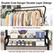 Double Rail Standing Clothes Rack with Mesh & Bottom Shelves — White or Black