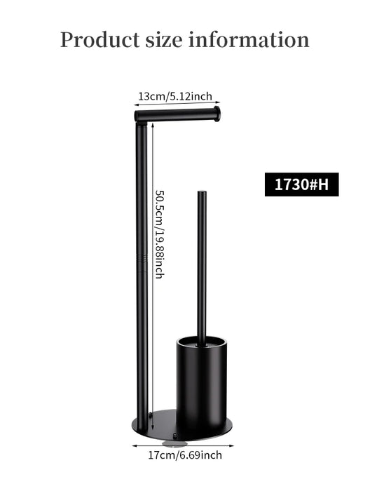 Foldable Floor-Standing Toilet Roll Holder with Reinforced Base, Standalone Dispenser