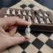 Imitation Qing Bing Chess Set — Resin Pieces on Leather Board, 28×28 cm (11 inch)