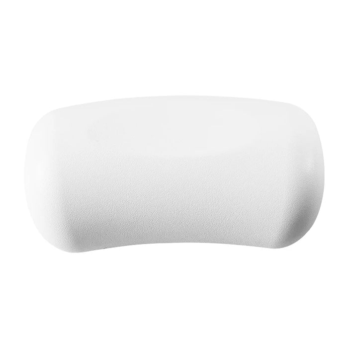 Waterproof PU Bath Pillow with Suction Cups — Spa Headrest (White)
