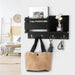 Wooden Wall-Mounted Key and Mail Holder — Rustic Letter Sorter with 4 Hooks