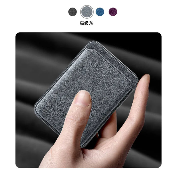 Real Italian Alcantara MagSafe Wallet Case for iPhone 12–16 (Built-in Card Holder)