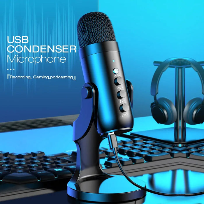 USB Condenser Microphone for PC & Mac — Gaming, Streaming and Podcasting with Headphone Monitor