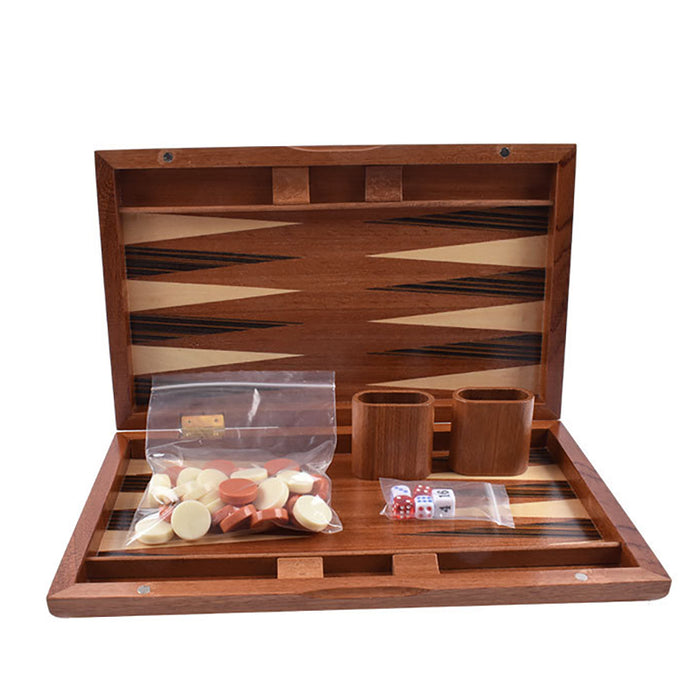 Handmade Luxury Wooden Backgammon Set – Portable Family Travel Game (11–19in)