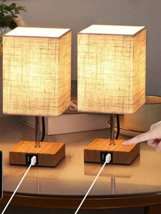 Led Desk Lamp by Bedside Lamps - Touch Dimmable Table Lamp with USB and Type C port, Quick Charging, Eye Protection - Ideal Reading Light for Students and Long Hour Readers