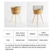 Floor‑standing Rattan Plant Stand with Wooden Legs — Indoor Pothos Holder