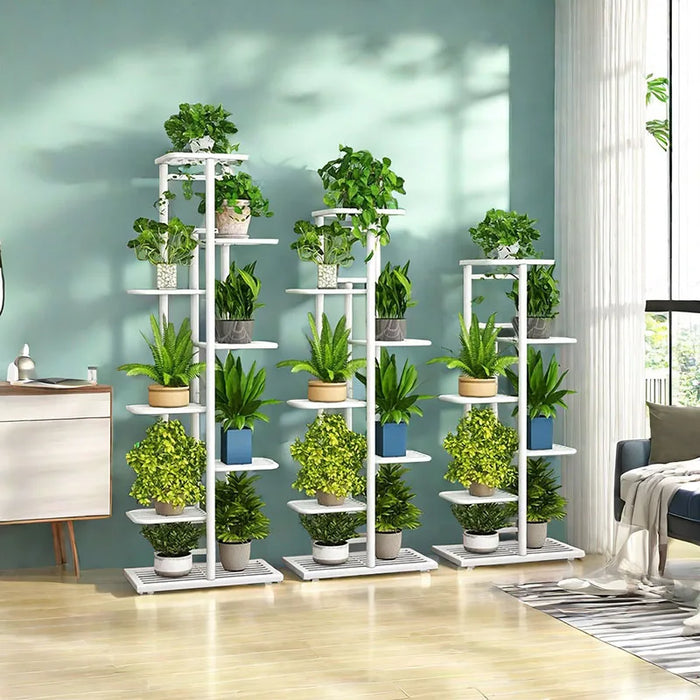 Iron Plant Stand – 4/5/6-Tier Flowerpot Organiser, Black or White