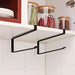 Punch-Free Over-Cupboard Paper Towel & Toilet Roll Holder – Hanging Kitchen Rack (Black/White)