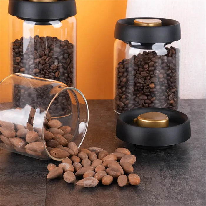 Vacuum-Sealed Glass Food Storage Jar for Coffee & Tea