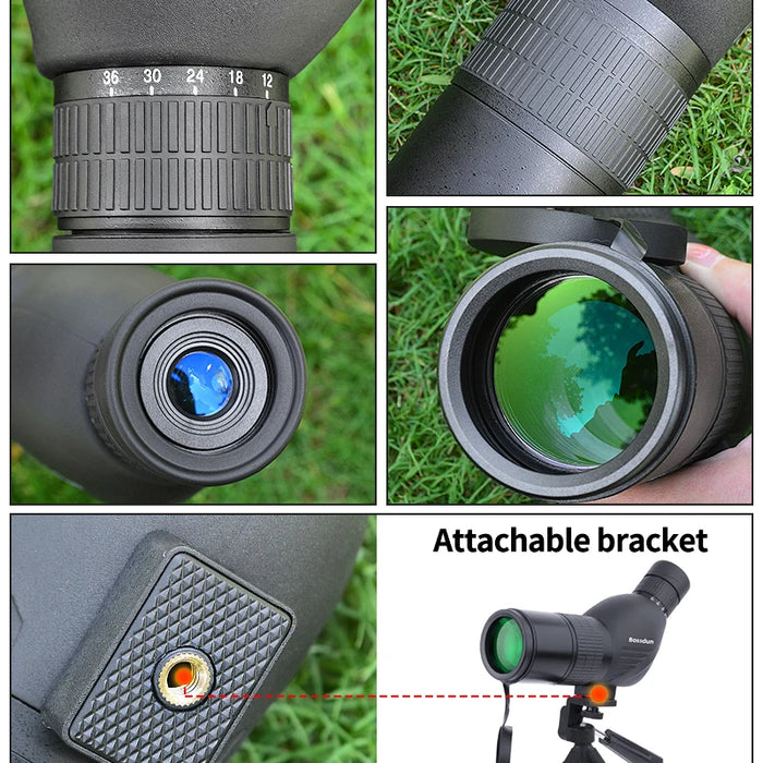 12–36x50 Spotting Scope Monocular — BAK4 Prism, FMC Coating, Waterproof