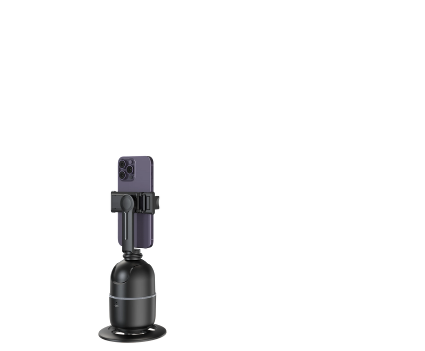 P03 360° Auto Face-Tracking AI Phone Gimbal — Desktop Tripod Holder for Vlog & Live