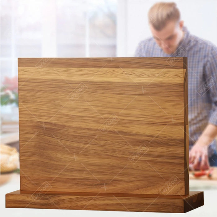Acacia Wood Universal Knife Block with Removable Bristle Insert