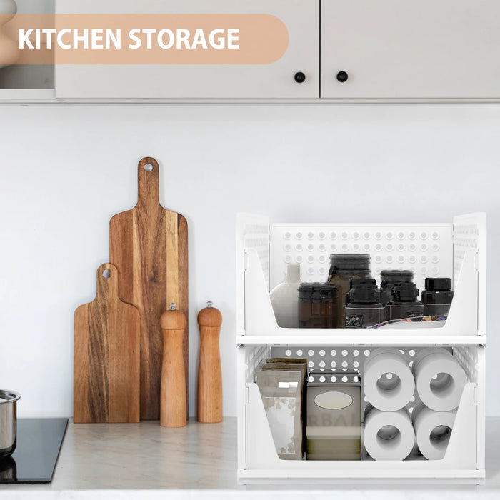 Wardrobe Storage Organiser — 4-Pack Stackable Slide Drawers
