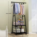 Floor-Mounted Folding Clothes Rack — Triangular Double-Rail Hanger