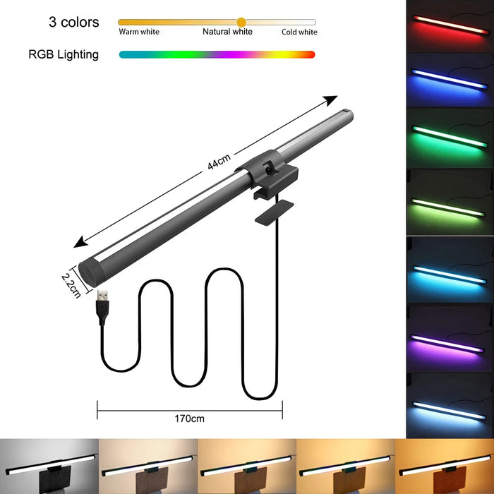 LED Monitor Light Bar — Eye‑Care Screen Lamp with Stepless Dimming for Work & Gaming