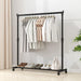 Telescopic Heavy-Duty Metal Clothes Rack on Wheels — Adjustable Garment & Drying Rack