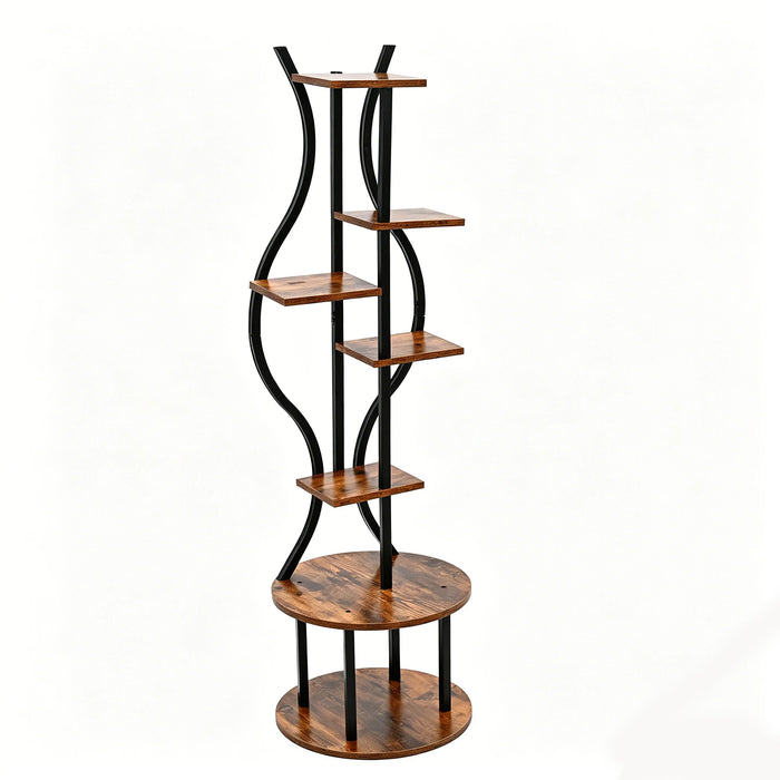 145cm Tall 7-Tier Corner Metal Plant Stand – Indoor & Outdoor Flower Rack