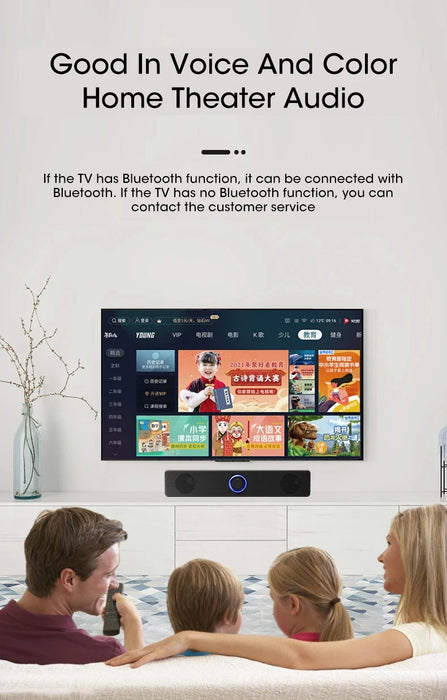 PC Soundbar with Bluetooth & Wired AUX — USB‑Powered Speaker for TV, Laptop & Gaming