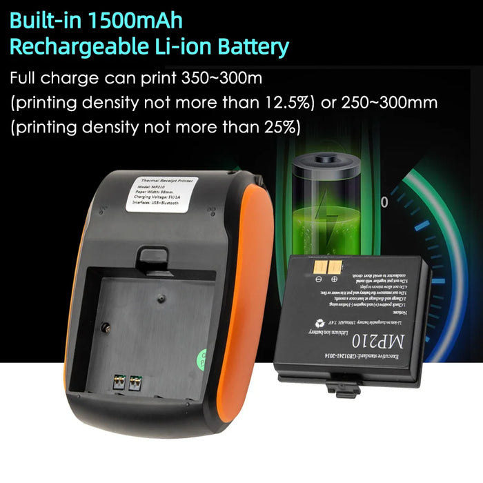 MP210 58mm Thermal Receipt Printer — Bluetooth & USB for Android, iOS, Windows