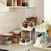 Double-Layer Pull-Out Storage Rack with 5 Hooks — PP Drawer Organiser for Kitchen & Bathroom