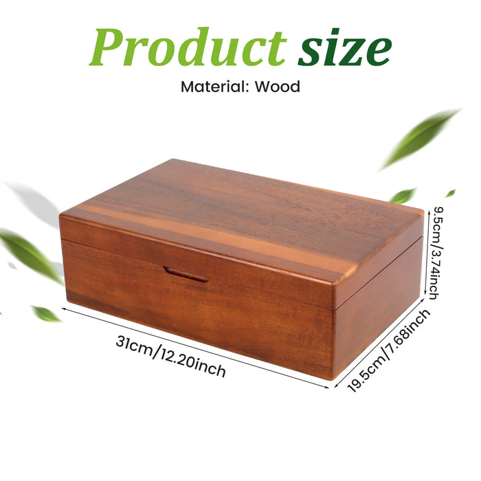 Wooden Tea Box with Lid — 4 or 8-Compartment Tea Bag Organiser