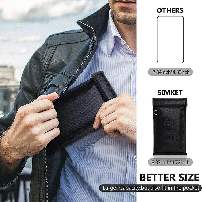 Car Key Signal Shielding Pouch — Waterproof & Fireproof RFID Faraday Bag