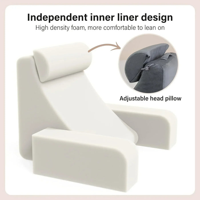 Extra-Large Memory Foam Reading Pillow with Armrests — Bed & Chair Backrest for TV and Gaming