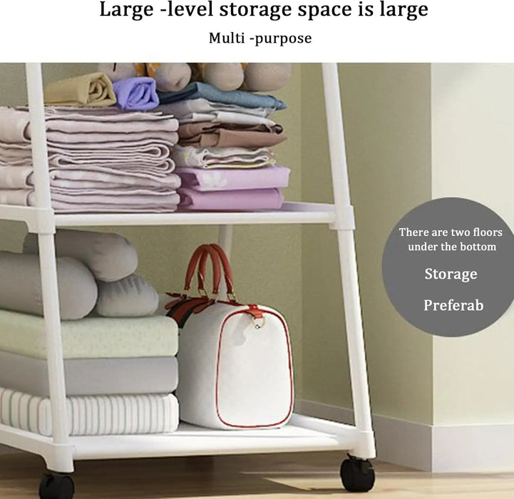 Multifunctional Movable Coat Rack Stand – Simple Plastic Clothes Hanger for Porch, Bedroom, Corridor, Dormitory