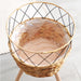 Floor‑standing Rattan Plant Stand with Wooden Legs — Indoor Pothos Holder