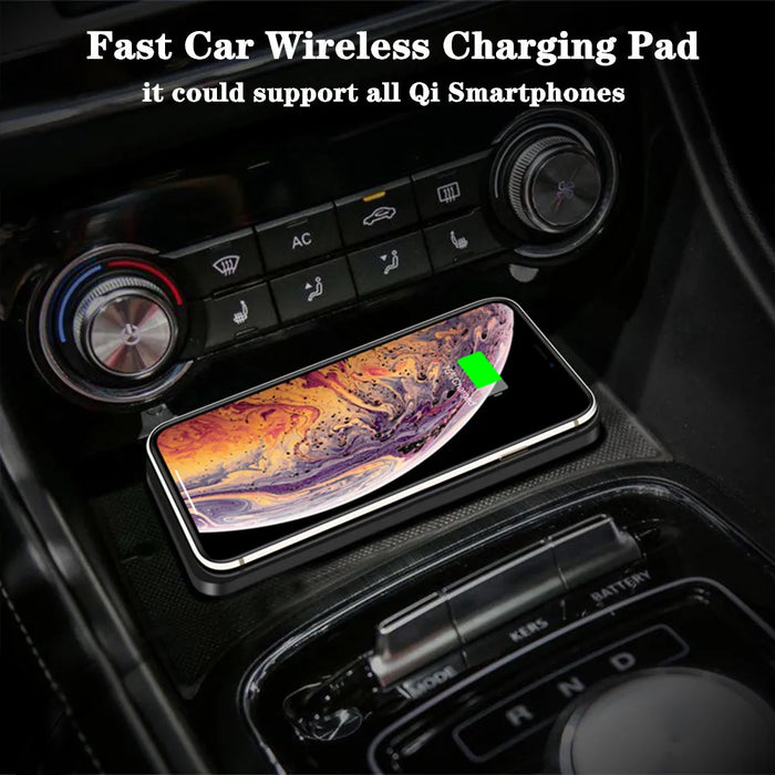 Silicone Car Wireless Charging Pad — Non‑Slip 15W Qi Fast Charger for iPhone, Samsung & Xiaomi