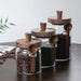Glass Food Storage Jars with Wooden Lids & Scoop — Airtight Sealed Canisters for Sugar, Coffee, Candy