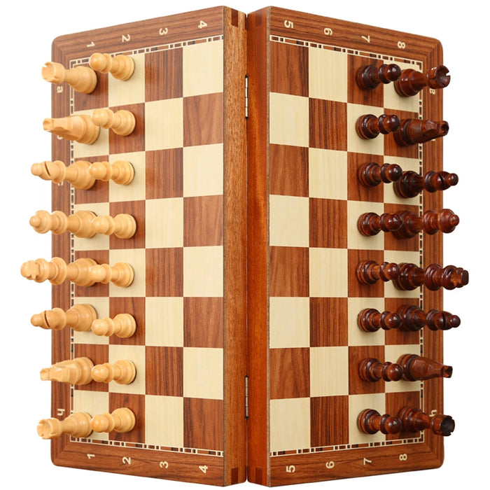 Rosewood Chess Set with Storage Box & 2 Extra Queens — Wooden Tournament Board for Adults