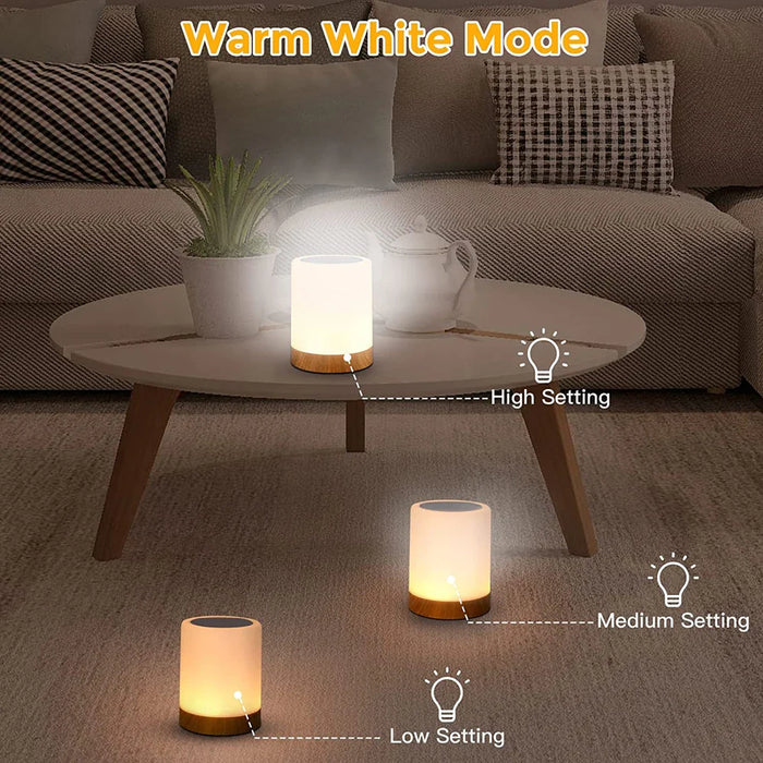 LED Touch Lamp - Bedside Table Lamp with RGB Light, Touch Sensor, and Portable Desk Lamp Feature - Perfect Bedroom Lighting Solution & Kids Gift Item