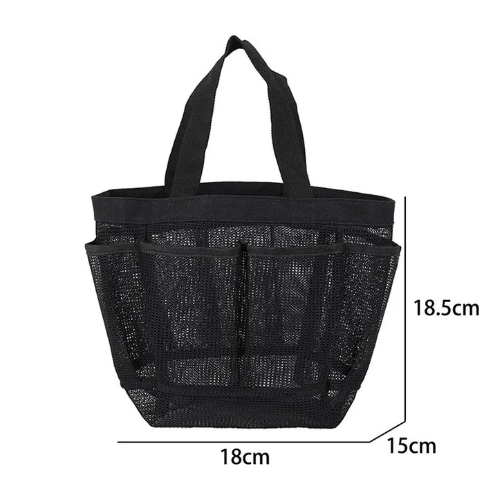 Quick-Dry Mesh Shower Caddy Tote – Beach & Travel Wash Bag (8 Pockets)