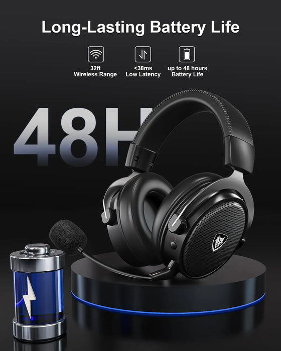NUBWO® G Series - Langattomat pelikuulokkeet, joissa 2,4 GHz ja Bluetooth 5.3 -tekniikka, melua vaimentava mikrofoni ja stereoääni - Yhteensopiva PS5:n / PS4:n / PC:n / tietokoneen / puhelimen / XBOXin / kytkimen kanssa
