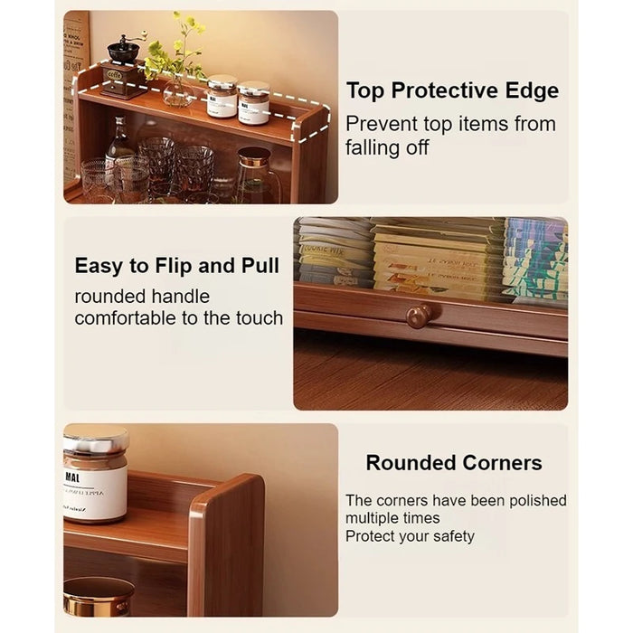 Bamboo 3-Tier Cup & Glass Organiser Shelf – Countertop Storage for Mugs & Small Spaces