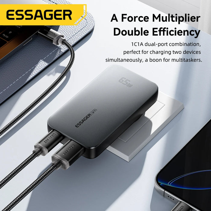 65W GaN Ultra-Thin Travel Charger — PD 3.0, PPS & QC 4.0 USB-C